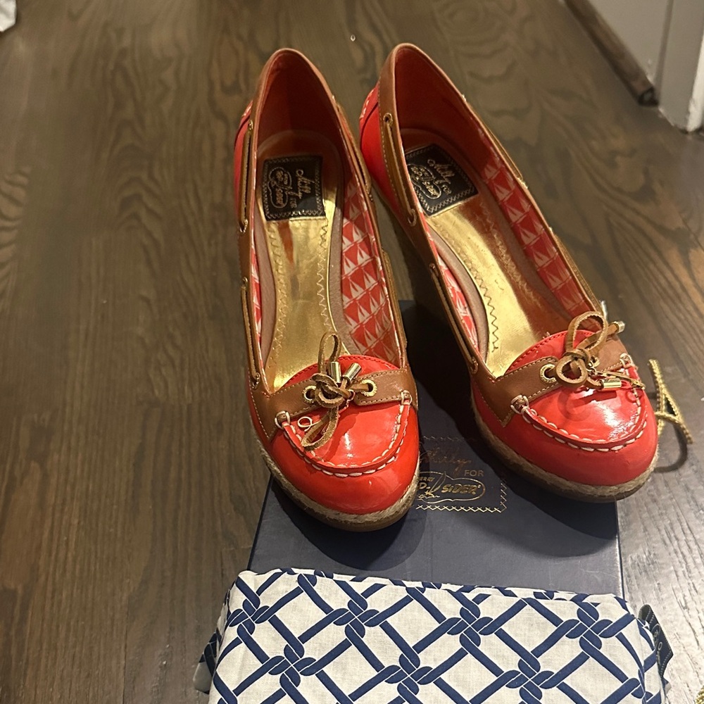 Milly Red and Tan Espadrille Shoes